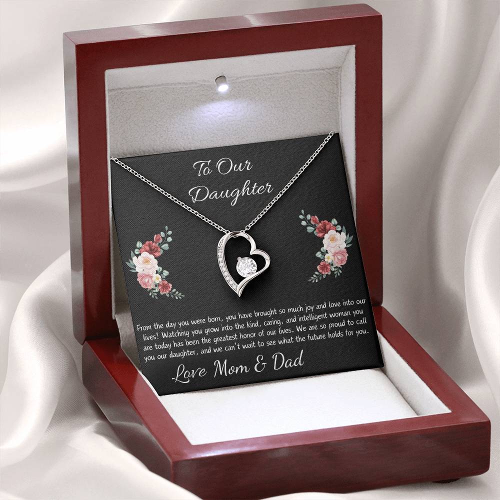 Forever Love Heart Necklace "To Our Daughter”