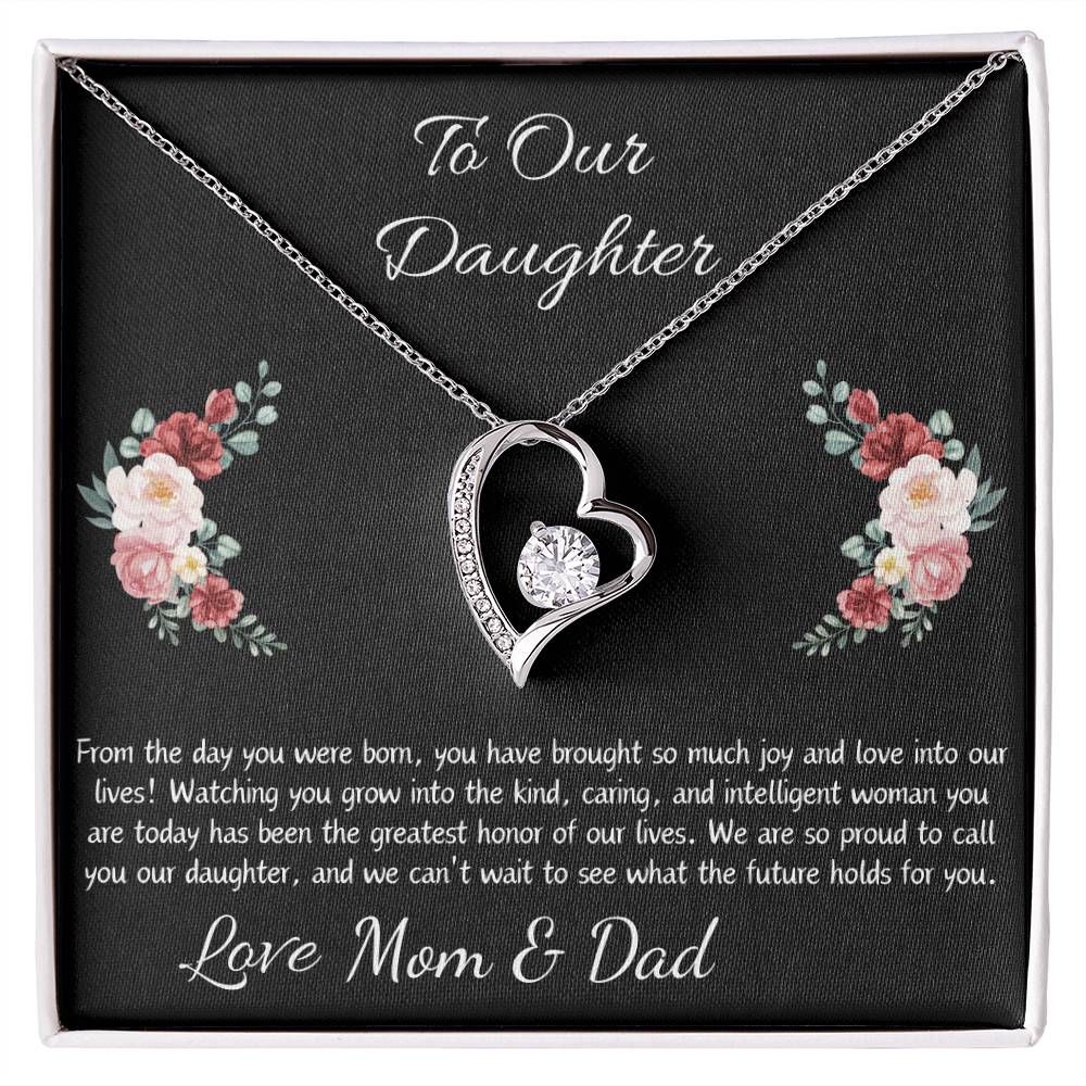 Forever Love Heart Necklace "To Our Daughter”