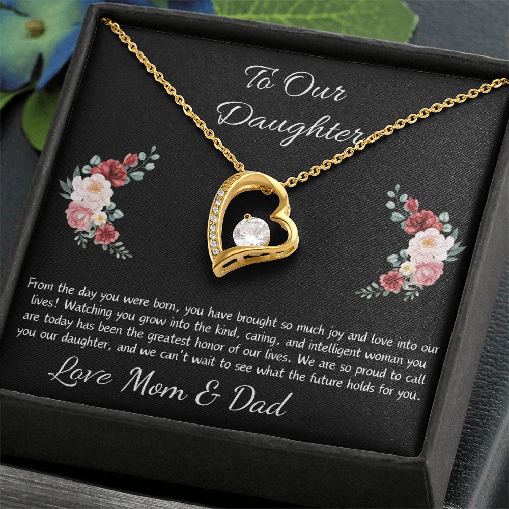 Forever Love Heart Necklace "To Our Daughter”