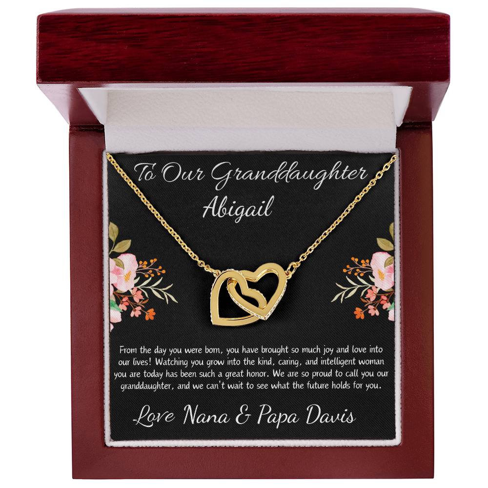 Interlocking Hearts Necklace “To Our Granddaughter [Name]”
