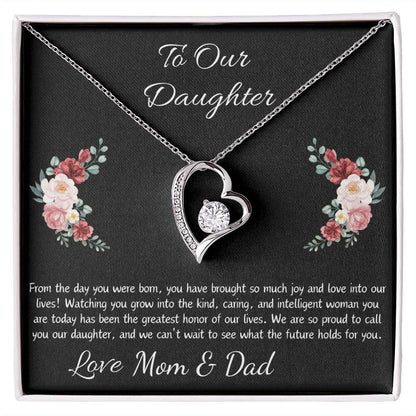 Forever Love Heart Necklace "To Our Daughter”