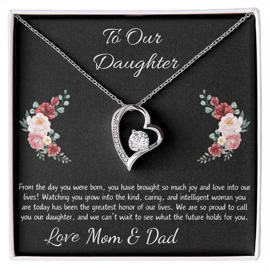 Forever Love Heart Necklace "To Our Daughter”
