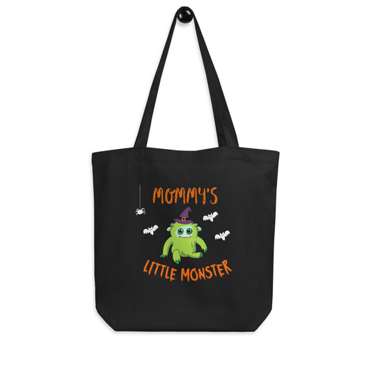 Deluxe 2-sided personalized monster Halloween treat bag | Eco cotton tote